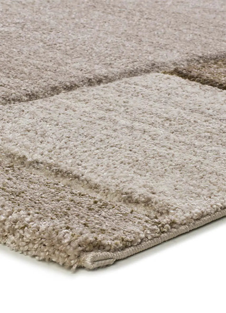Alfombra geométrica beige y marrón esquina Teva 44003 Atticgo