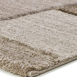 Alfombra geométrica beige y marrón esquina Teva 44003 Atticgo