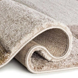 Alfombra geométrica beige y marrón pliegue Teva 44003 Atticgo