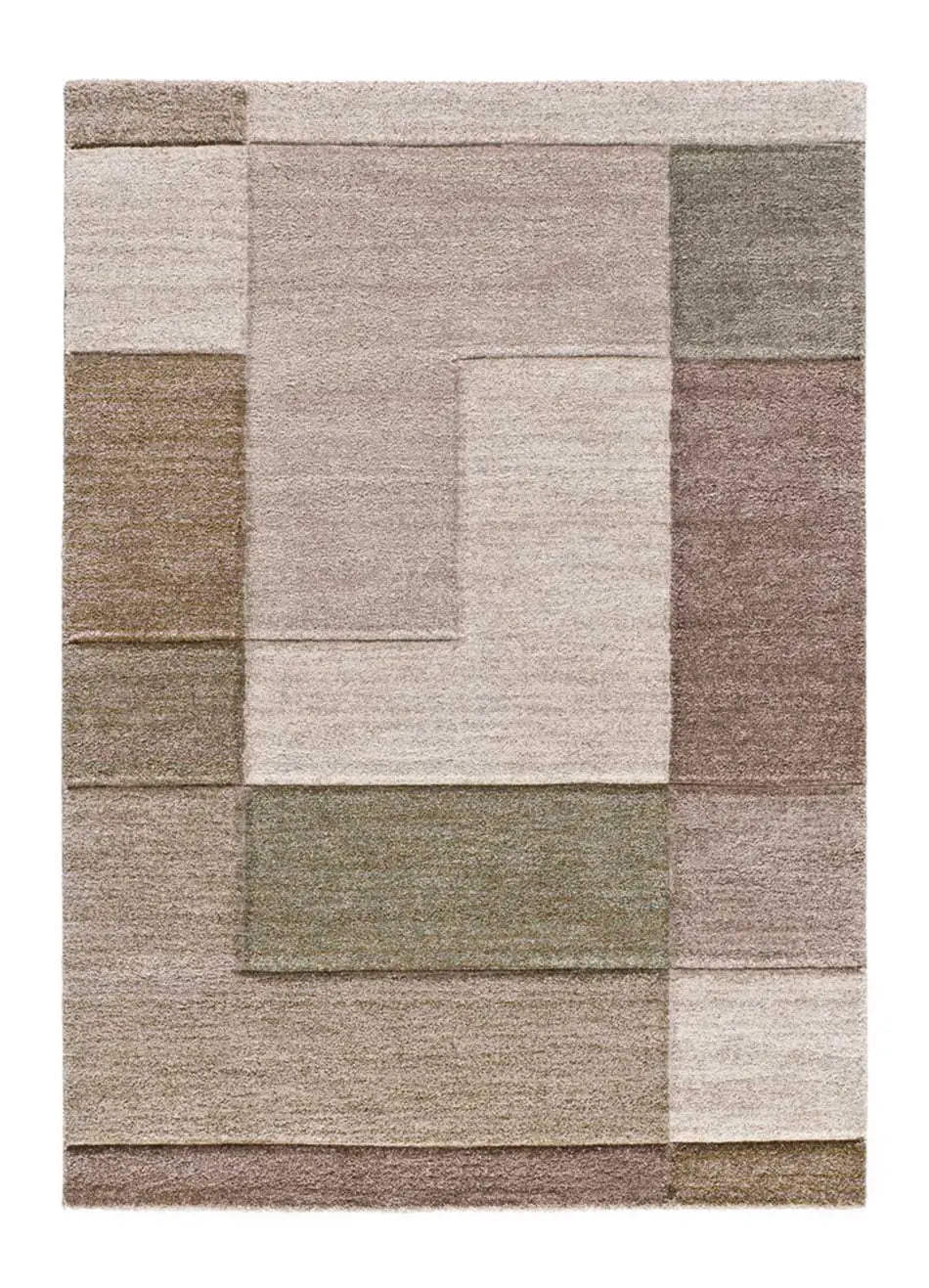 Alfombra geométrica beige y marrón alfombra Teva 44003 Atticgo