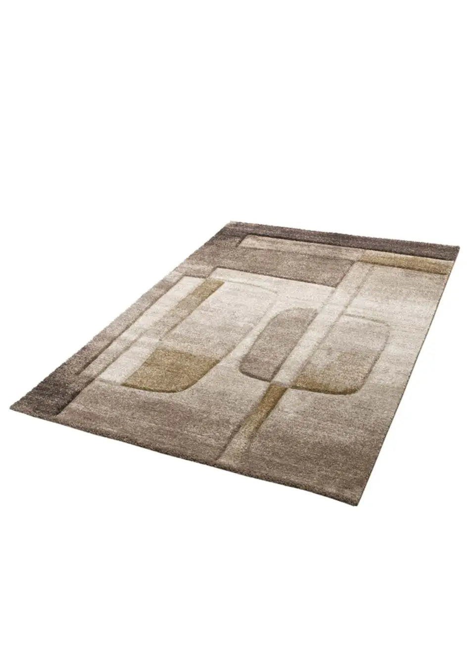 Alfombra geométrica beige y marrón alfombra Teva 44009 Atticgo