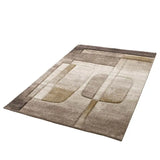 Alfombra geométrica beige y marrón alfombra Teva 44009 Atticgo