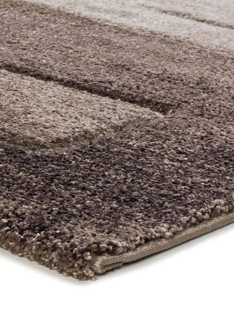 Alfombra geométrica beige y marrón esquina Teva 44009 Atticgo