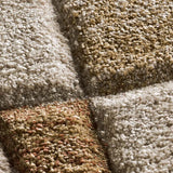 Alfombra geométrica beige y marrón detalle Teva 44009 Atticgo