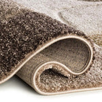Alfombra geométrica beige y marrón pliegue Teva 44009 Atticgo
