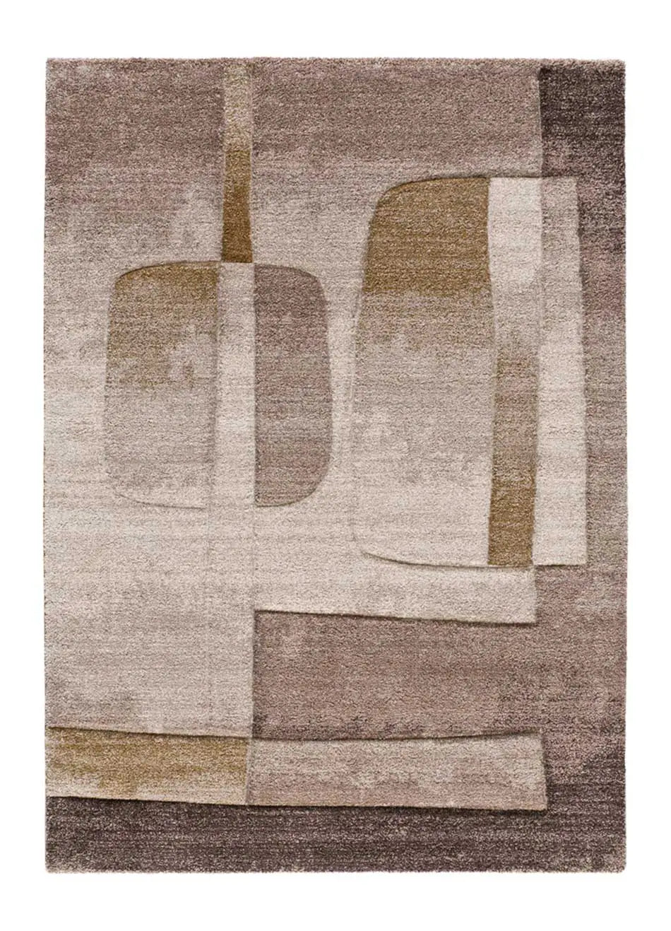 Alfombra geométrica beige y marrón alfombra Teva 44009 Atticgo