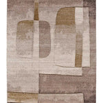 Alfombra geométrica beige y marrón alfombra Teva 44009 Atticgo