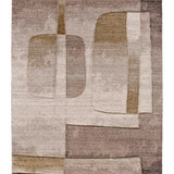 Alfombra geométrica beige y marrón alfombra Teva 44009 Atticgo