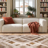 Alfombra geométrica beige salón Teva 54027 Atticgo