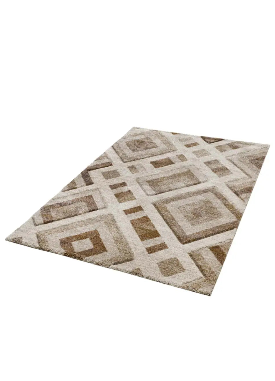 Alfombra geométrica beige alfombra Teva 54027 Atticgo