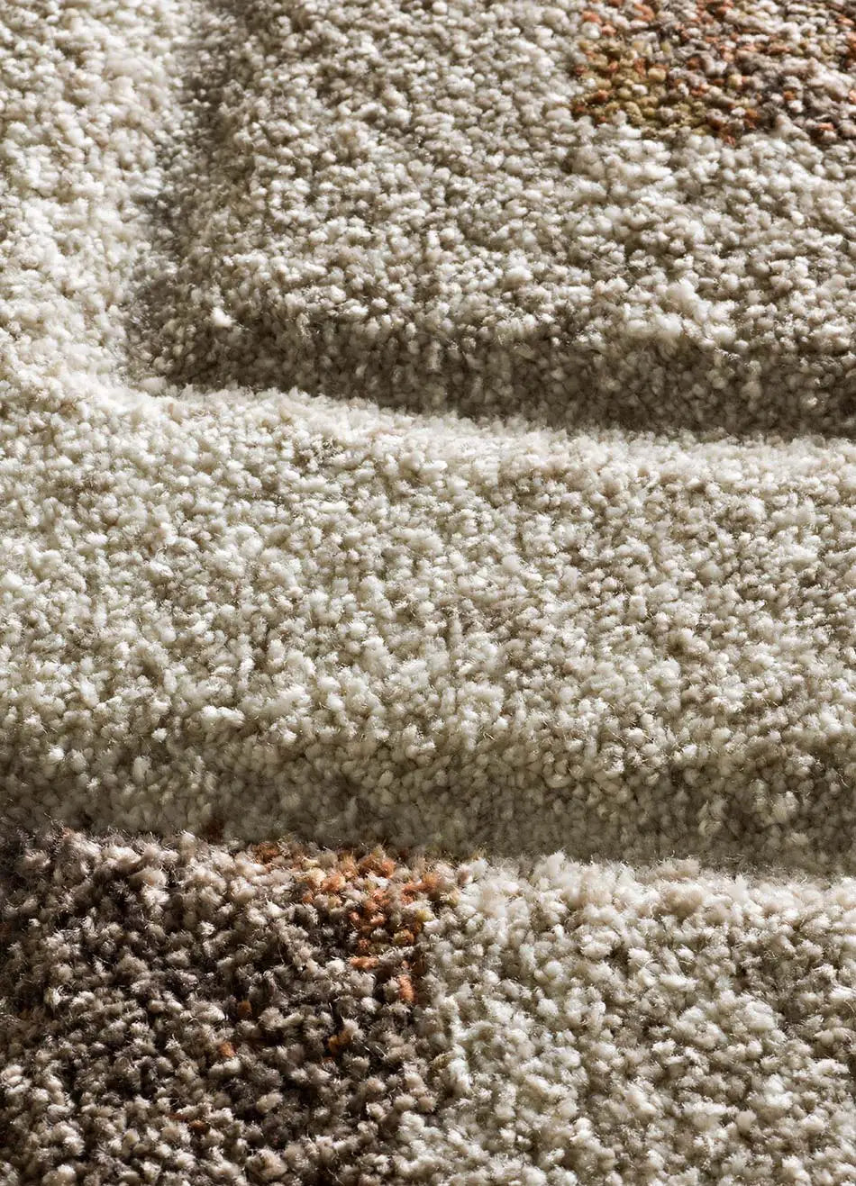 Alfombra geométrica beige detalle Teva 54027 Atticgo