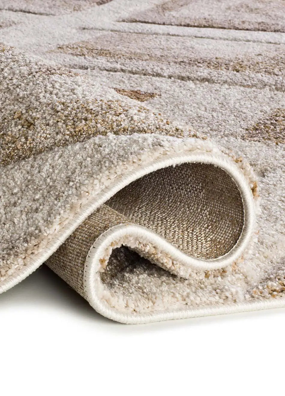 Alfombra geométrica beige pliegue Teva 54027 Atticgo