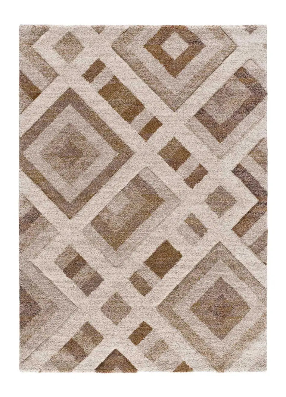 Alfombra geométrica beige alfombra Teva 54027 Atticgo
