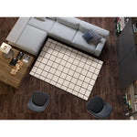 Alfombra geométrica blanco y negro para salón Touza 12880 Atticgo