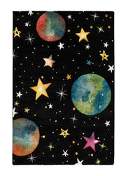 Alfombra infantil con planetas Toys 22984 Negro | Atticgo