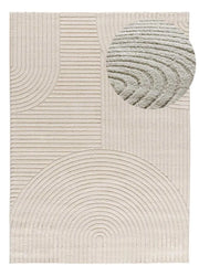 Alfombra con relieve y diseño geométrico Verona 2252 Crema lupa