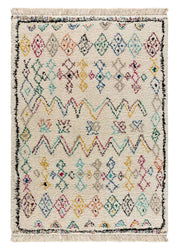 Atticgo Alfombra de pelo largo con flecos Yebel 6221 Multicolor