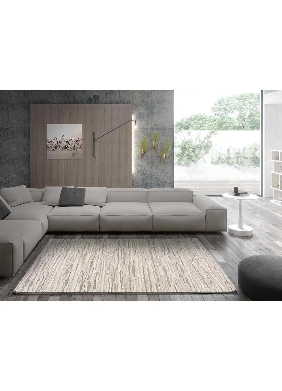 Alfombra ambiente abstracta estilo escandinavo Yen 59617 Beige Atticgo