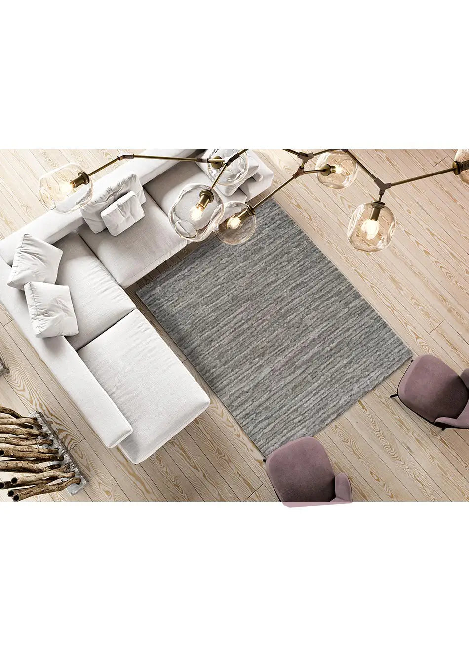 Alfombra ambiente abstracta estilo escandinavo Yen 59617 Gris Atticgo