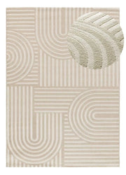 Atticgo Alfombra de estilo escandinavo con relieve Zen 12709 Blanco con zoom