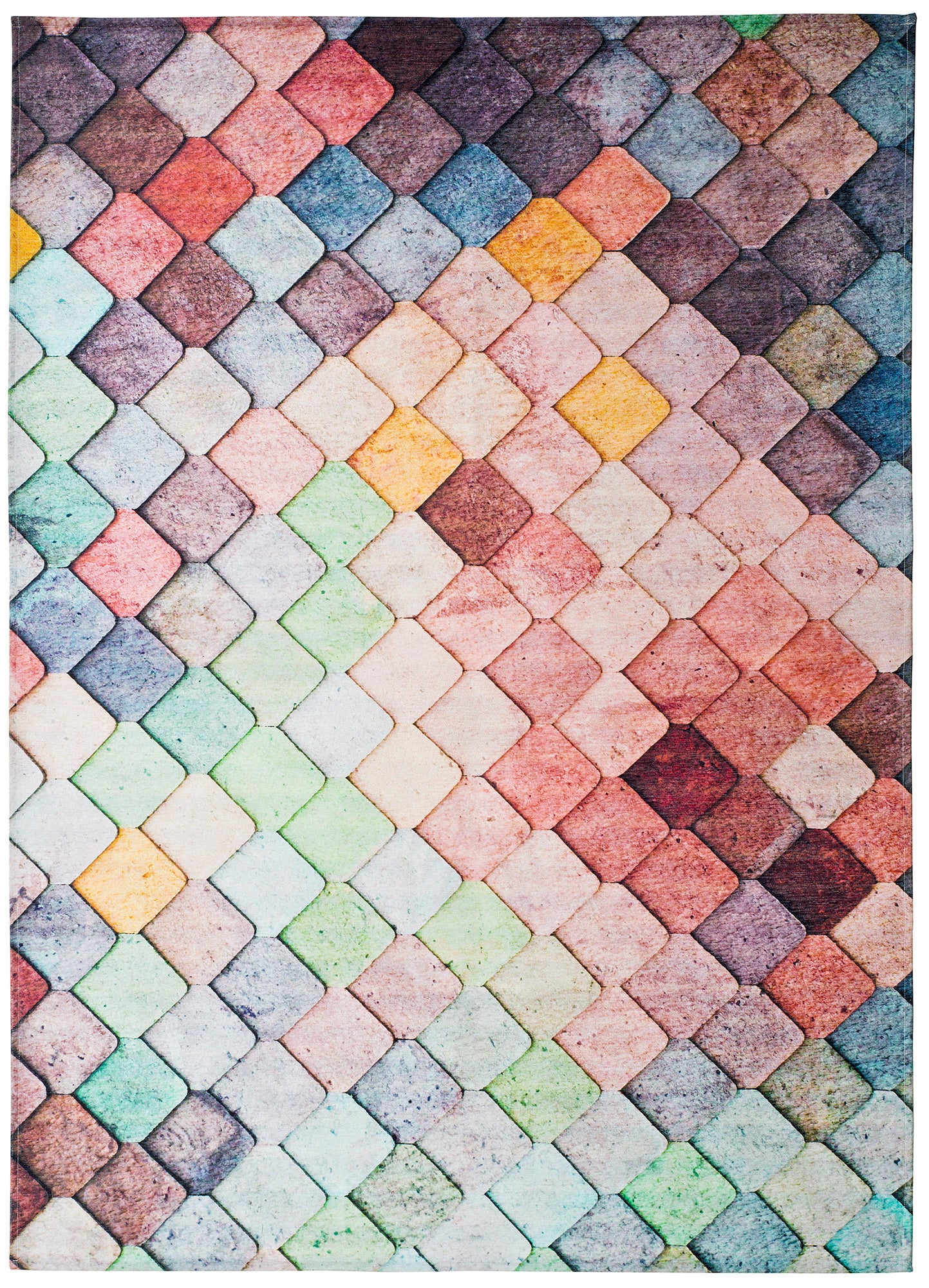 Atticgo Alfombra geométrica Chenille 306 Multicolor