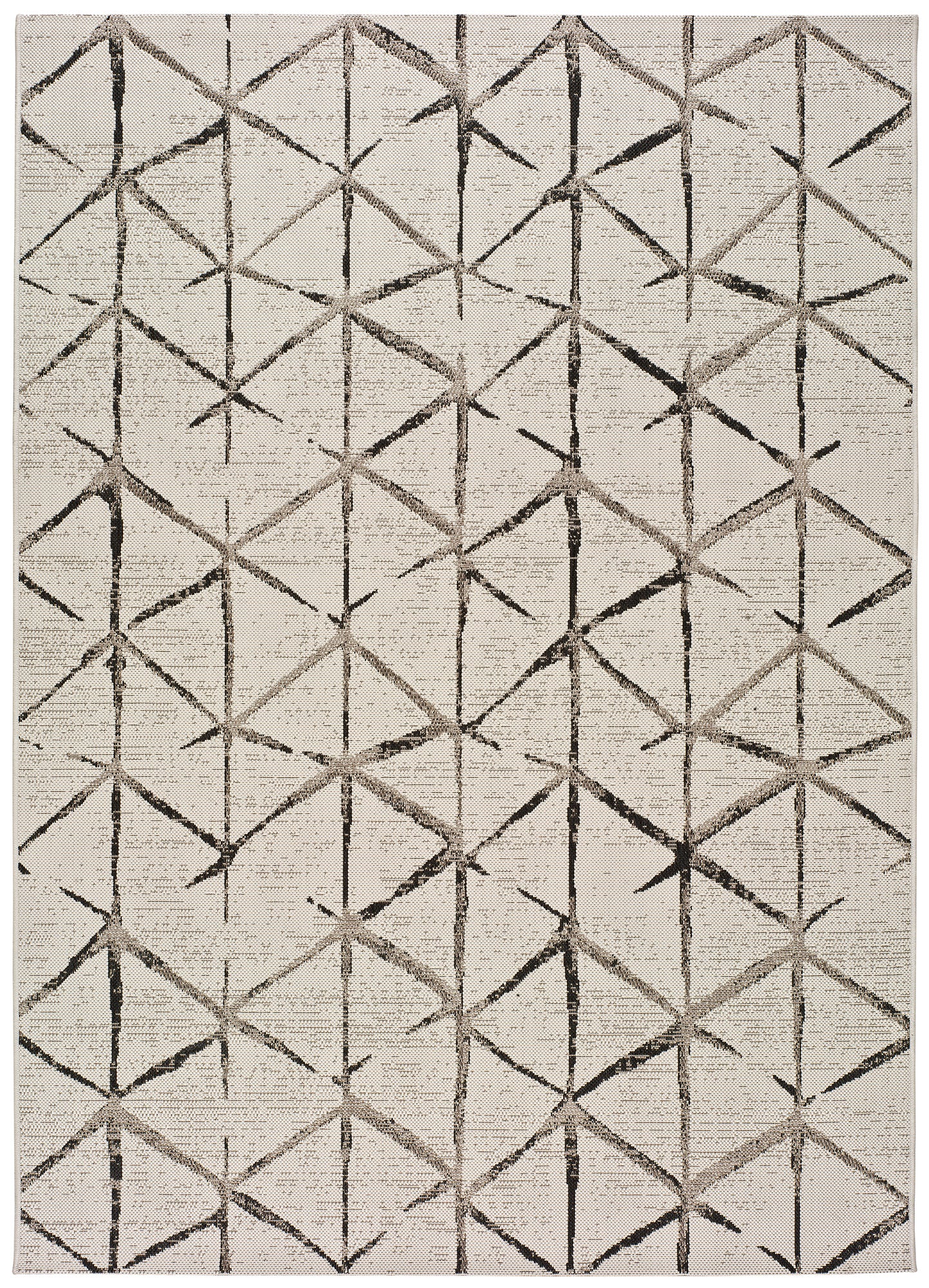 alfombra de exterior de estilo étnico en tonos gris